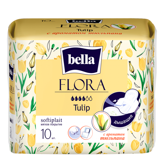 Прокладки для критических дней FLORA с ароматом тюльпана