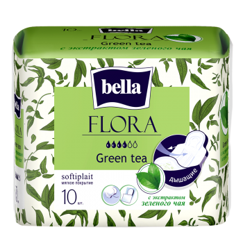 Прокладки для критических дней bella FLORA с экстрактом зеленого чая