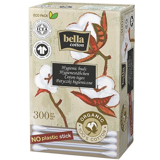 bella Cotton BIO Wattestäbchen mit Papierschaft