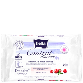 Bella Control Discreet intim nedves törlőkendő